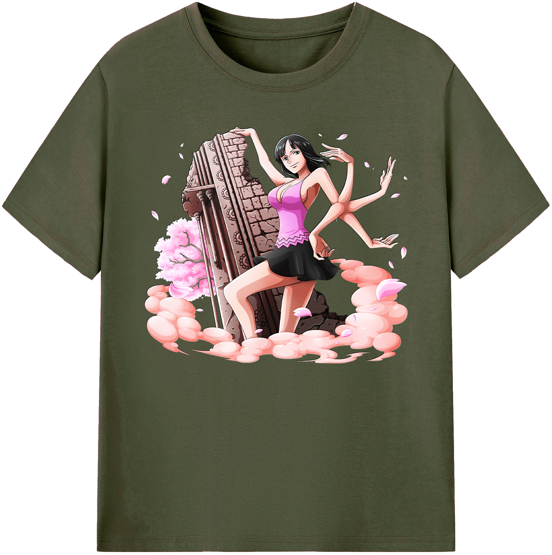 ワンピース ニコ・ロビン ONE PIECE Nico Robin 綿100％ メンズ半袖Tシャツ｜肌触りやわらか＆通気性